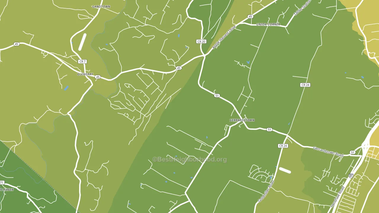25420, WV block-group voter-turnout map