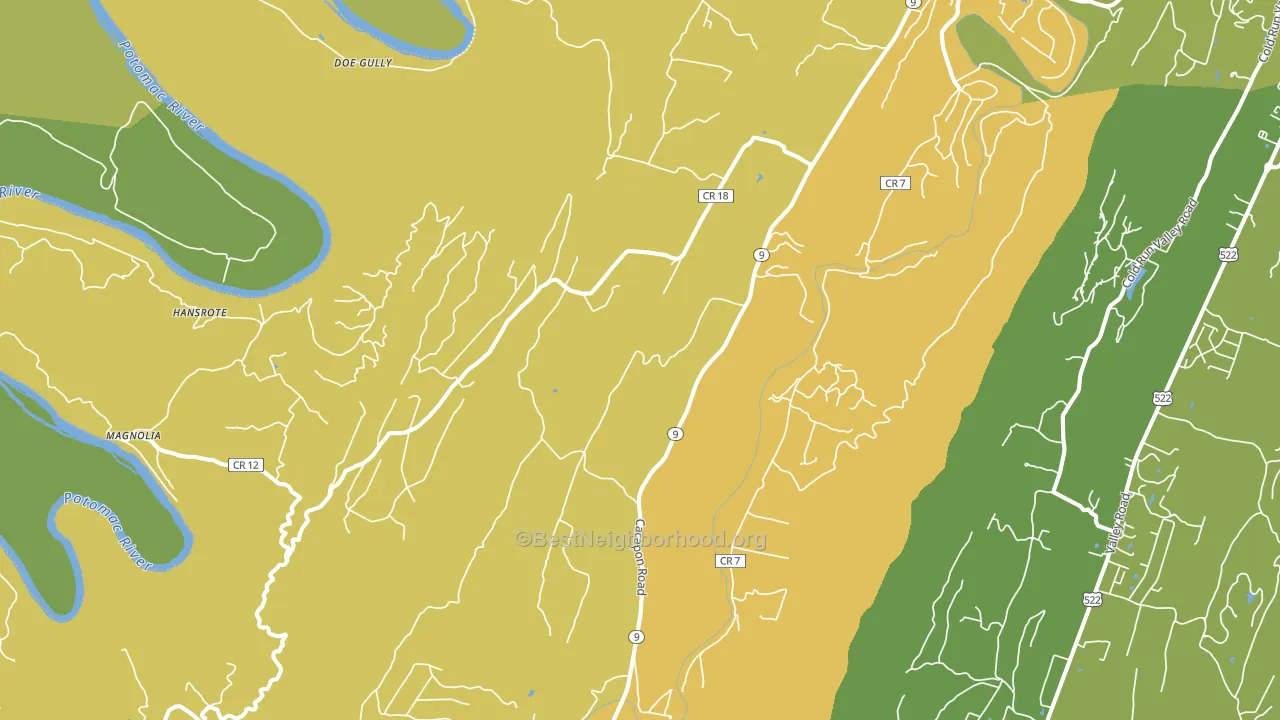 25422, WV block-group voter-turnout map