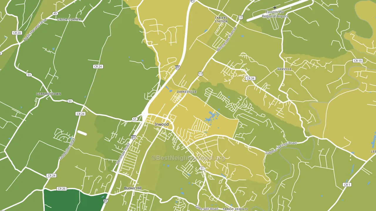 25428, WV block-group voter-turnout map