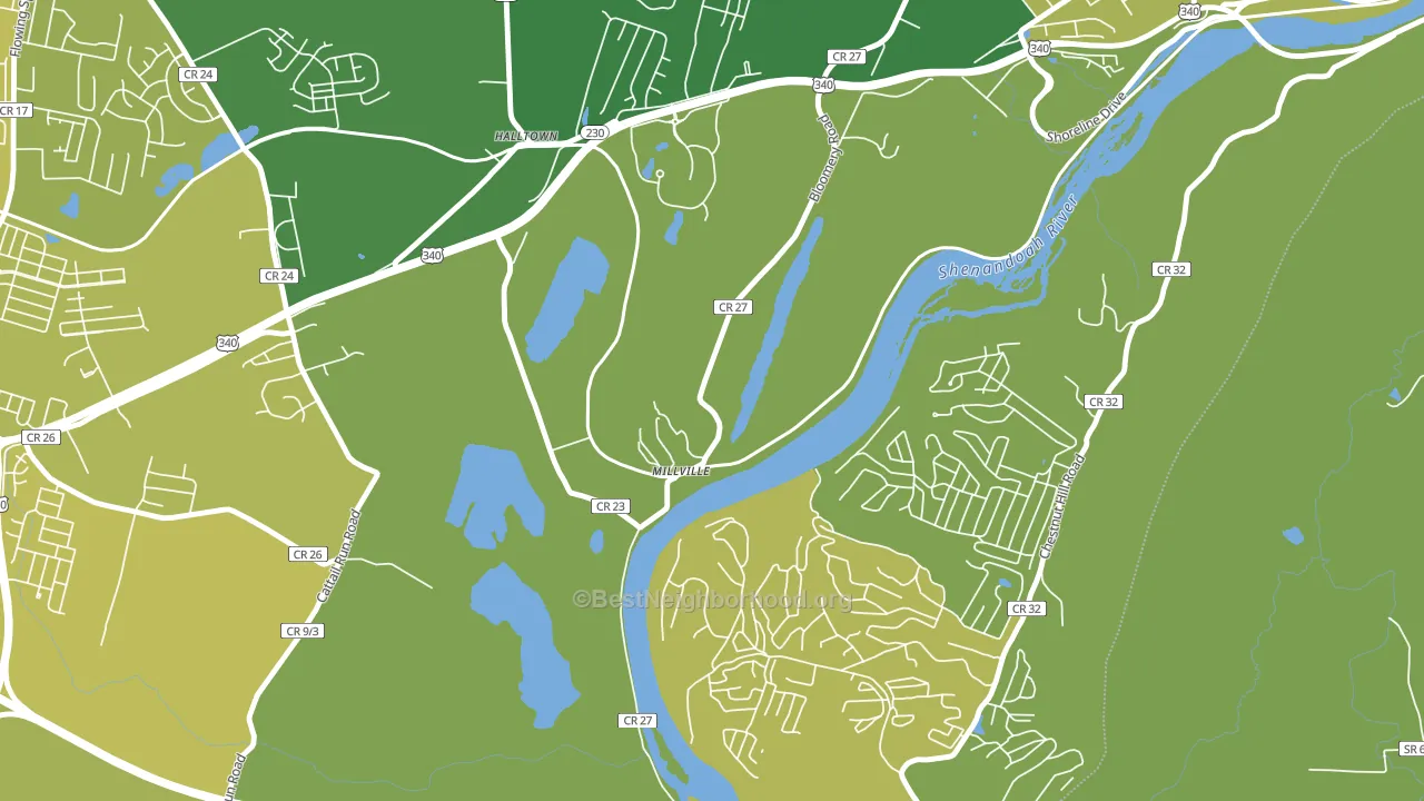 25432, WV block-group voter-turnout map
