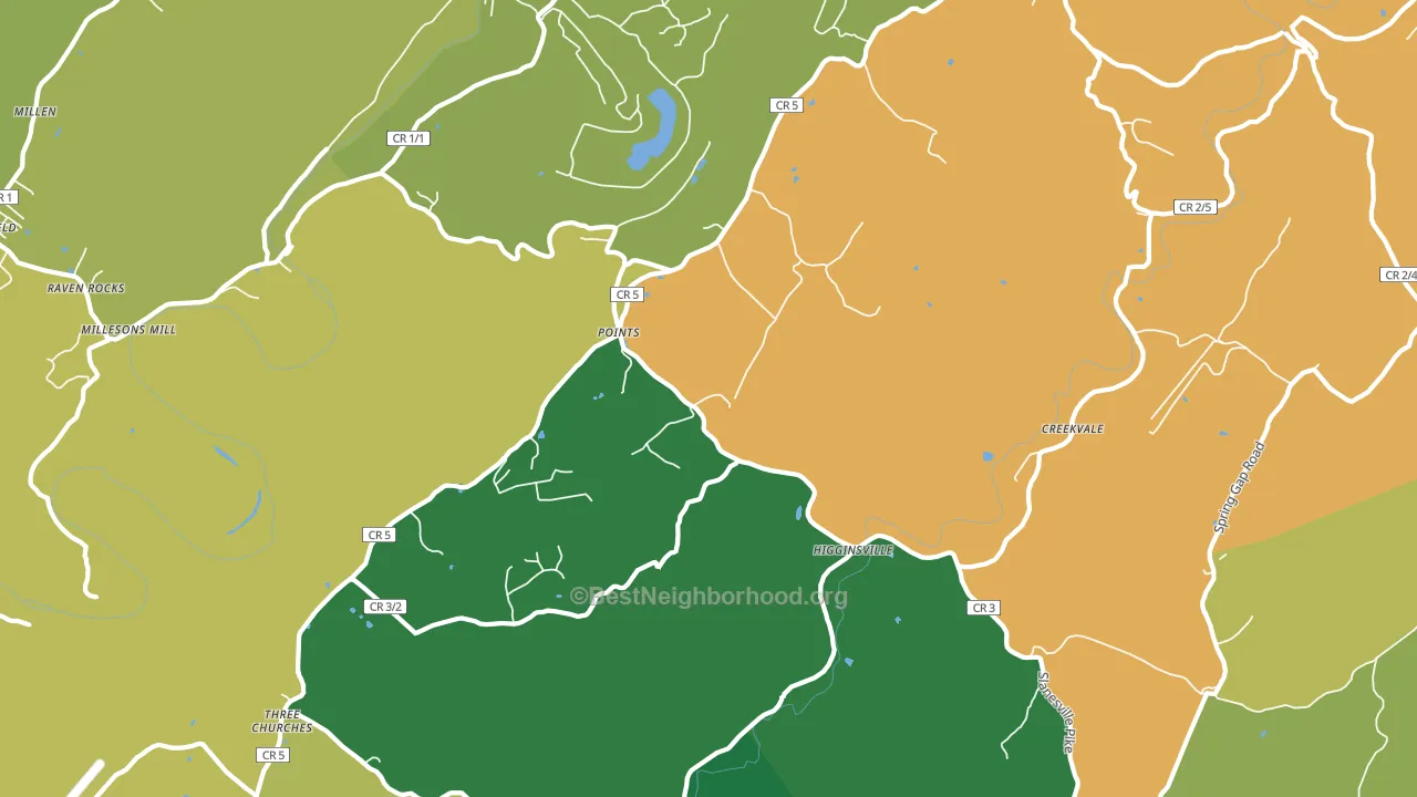 25437, WV block-group voter-turnout map