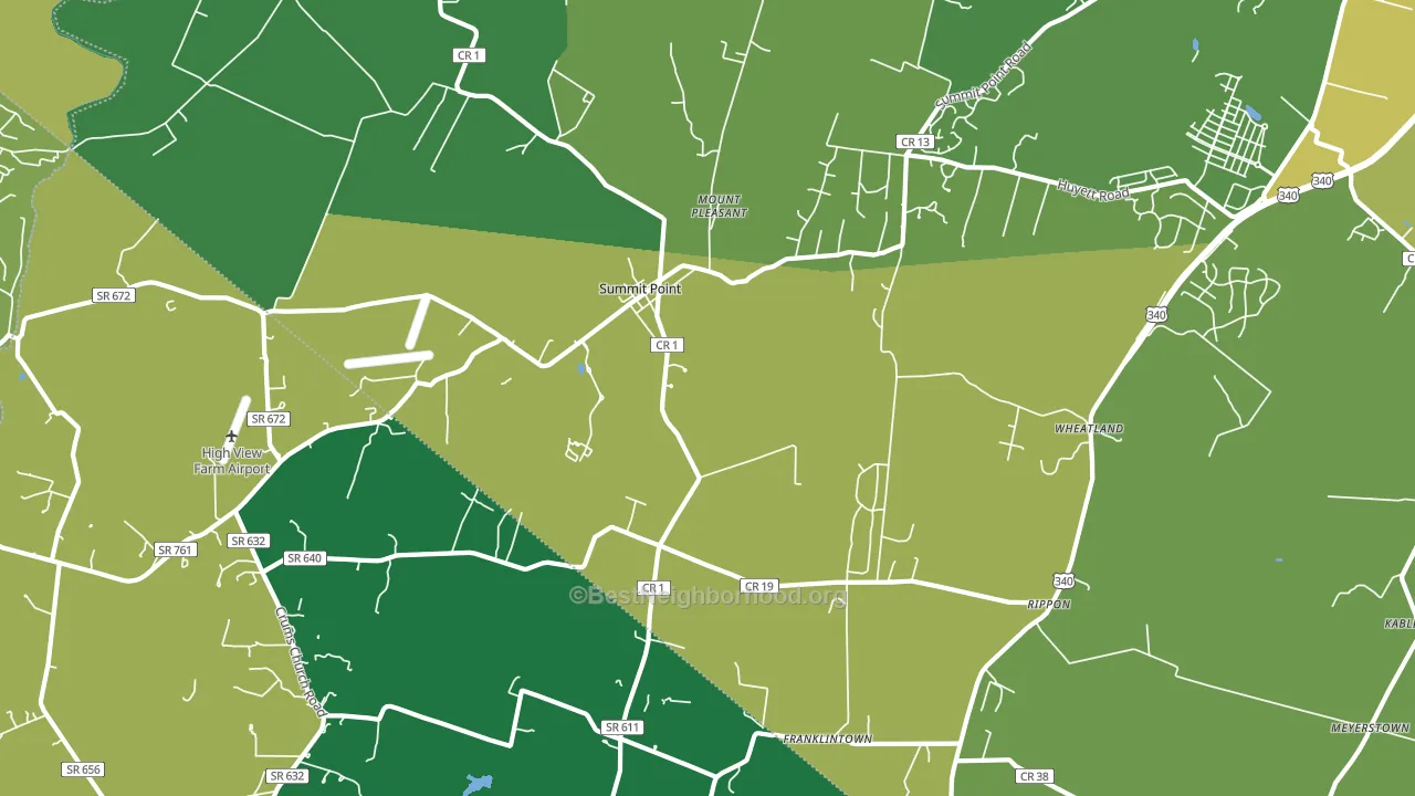 25446, WV block-group voter-turnout map