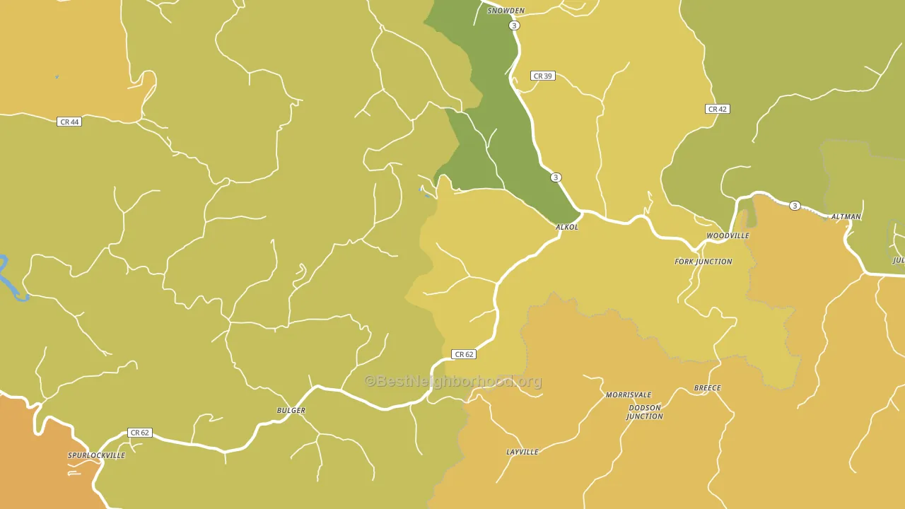 25501, WV block-group voter-turnout map