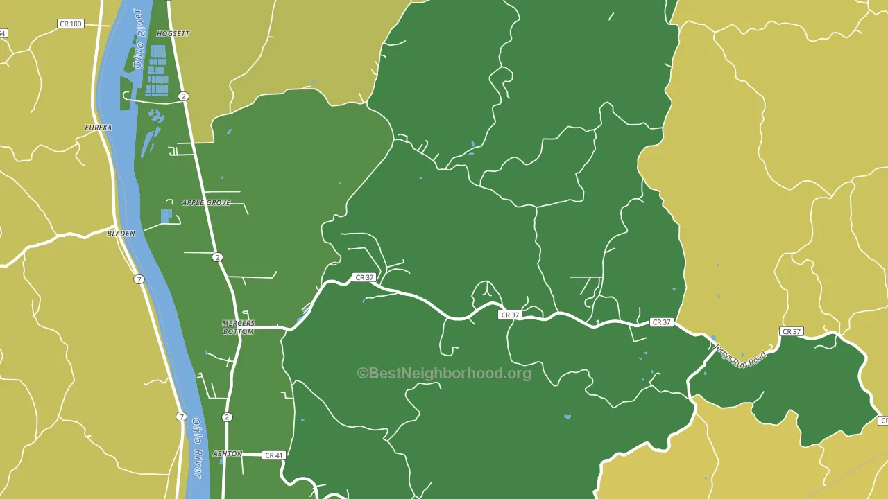 25502, WV block-group voter-turnout map