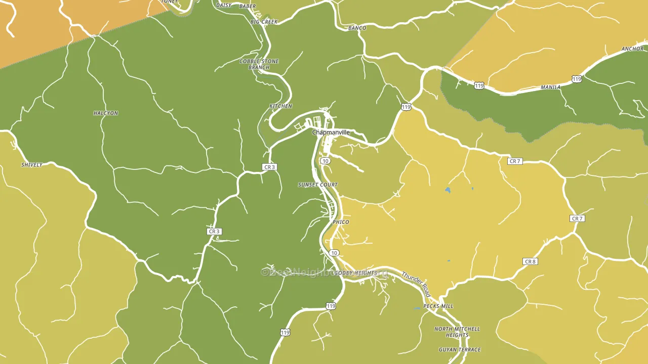25508, WV block-group voter-turnout map