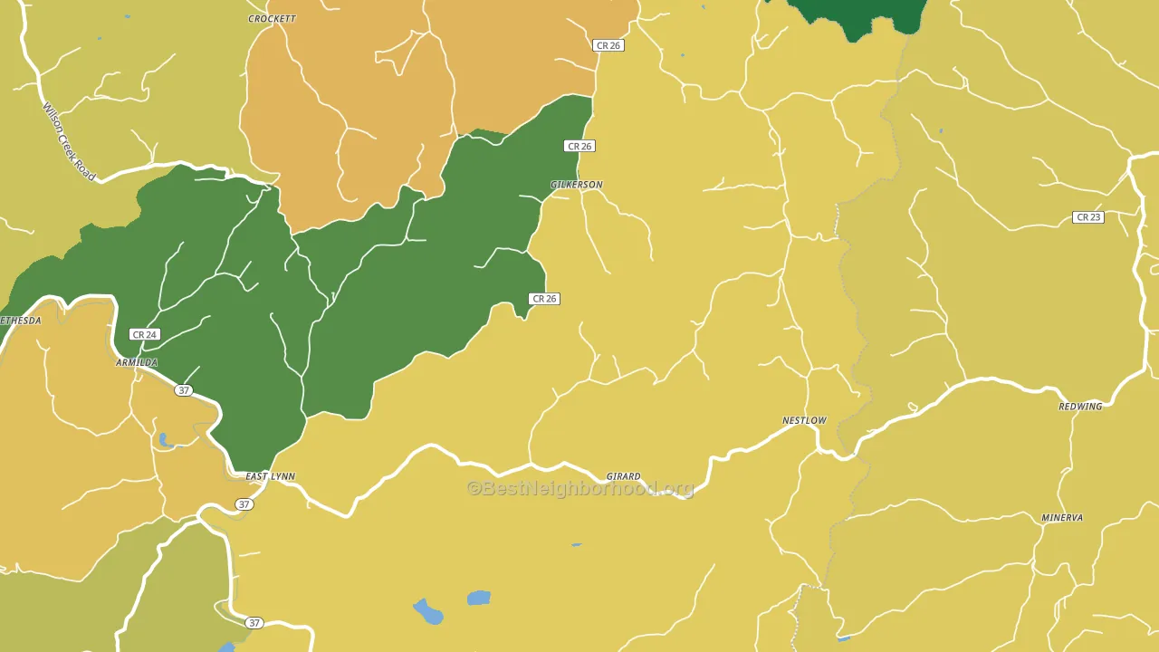 25512, WV block-group voter-turnout map