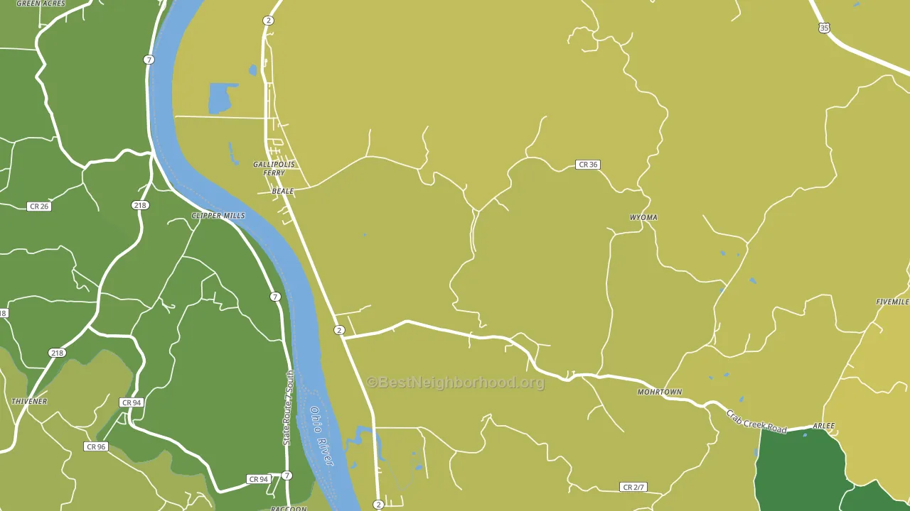 25515, WV block-group voter-turnout map