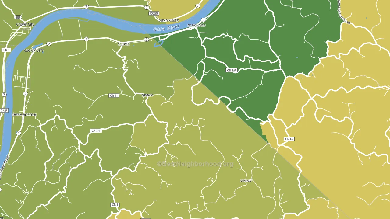 25520, WV block-group voter-turnout map