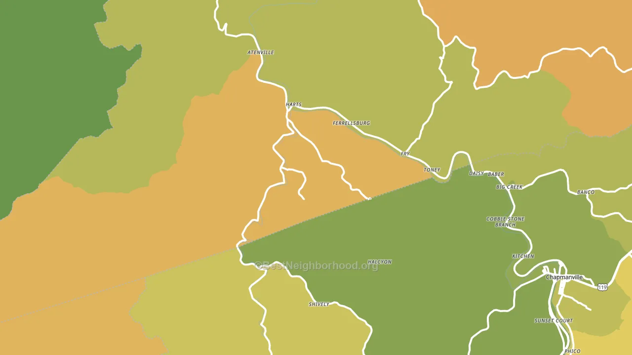 25524, WV block-group voter-turnout map