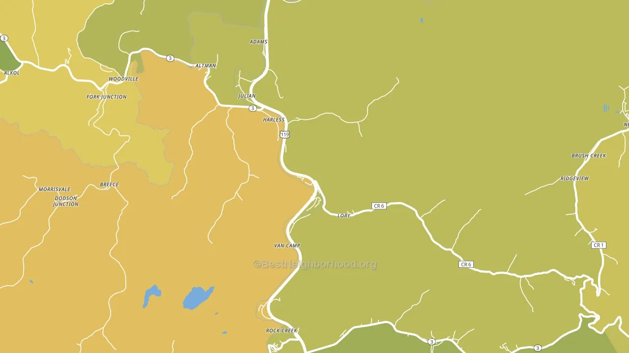 25529, WV block-group voter-turnout map