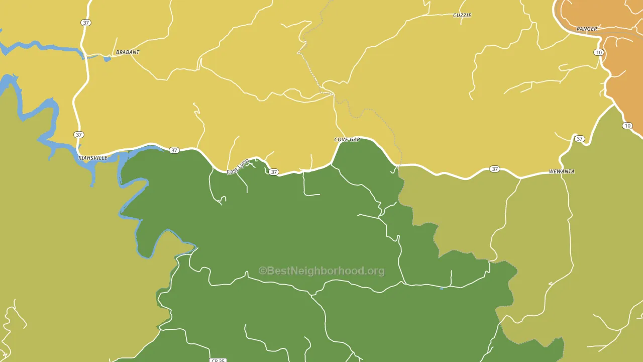 25534, WV block-group voter-turnout map