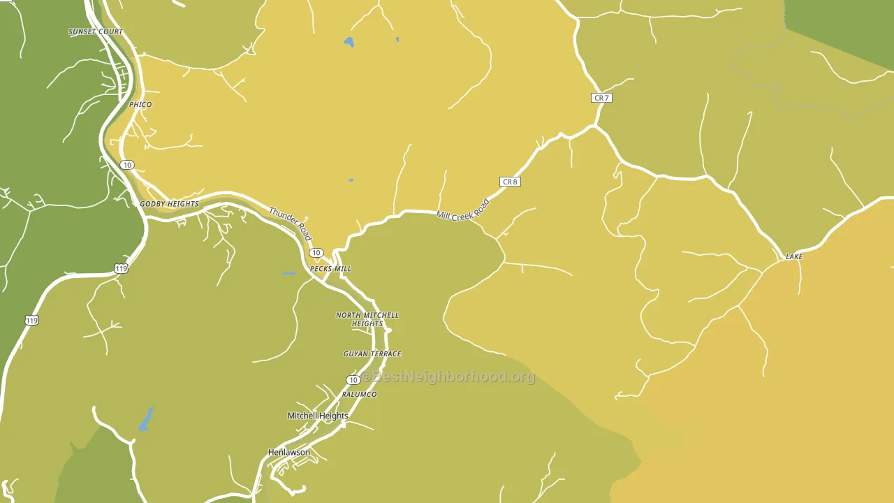 25547, WV block-group voter-turnout map
