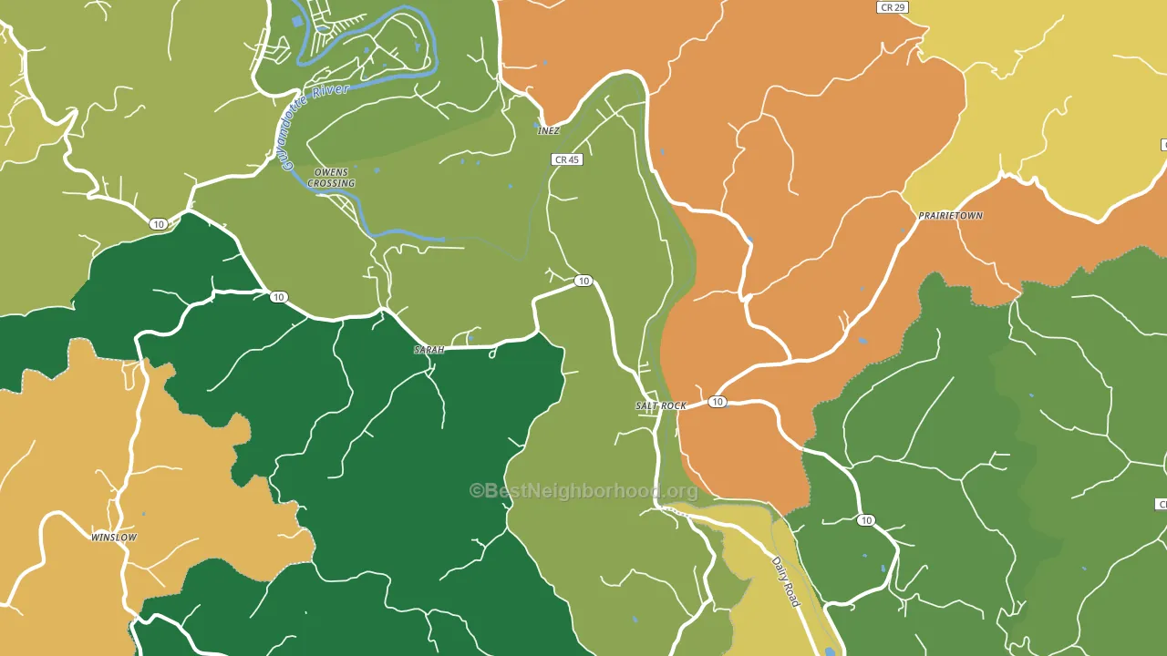 25559, WV block-group voter-turnout map