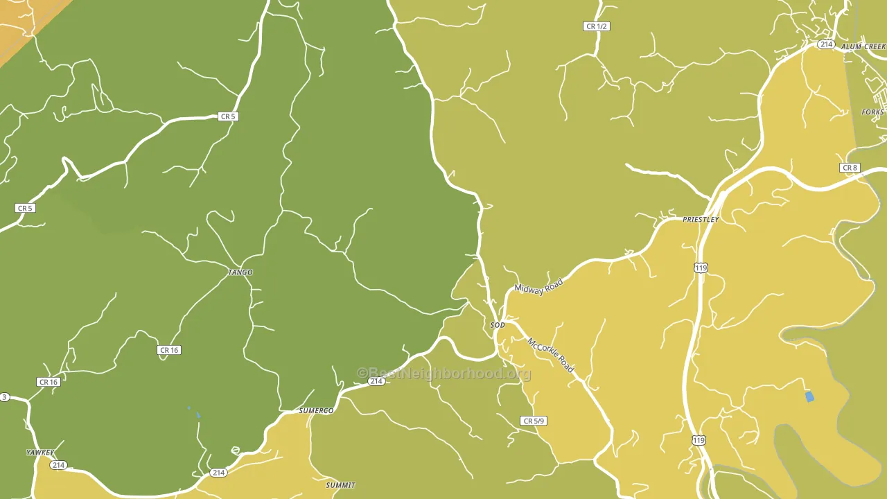 25564, WV block-group voter-turnout map