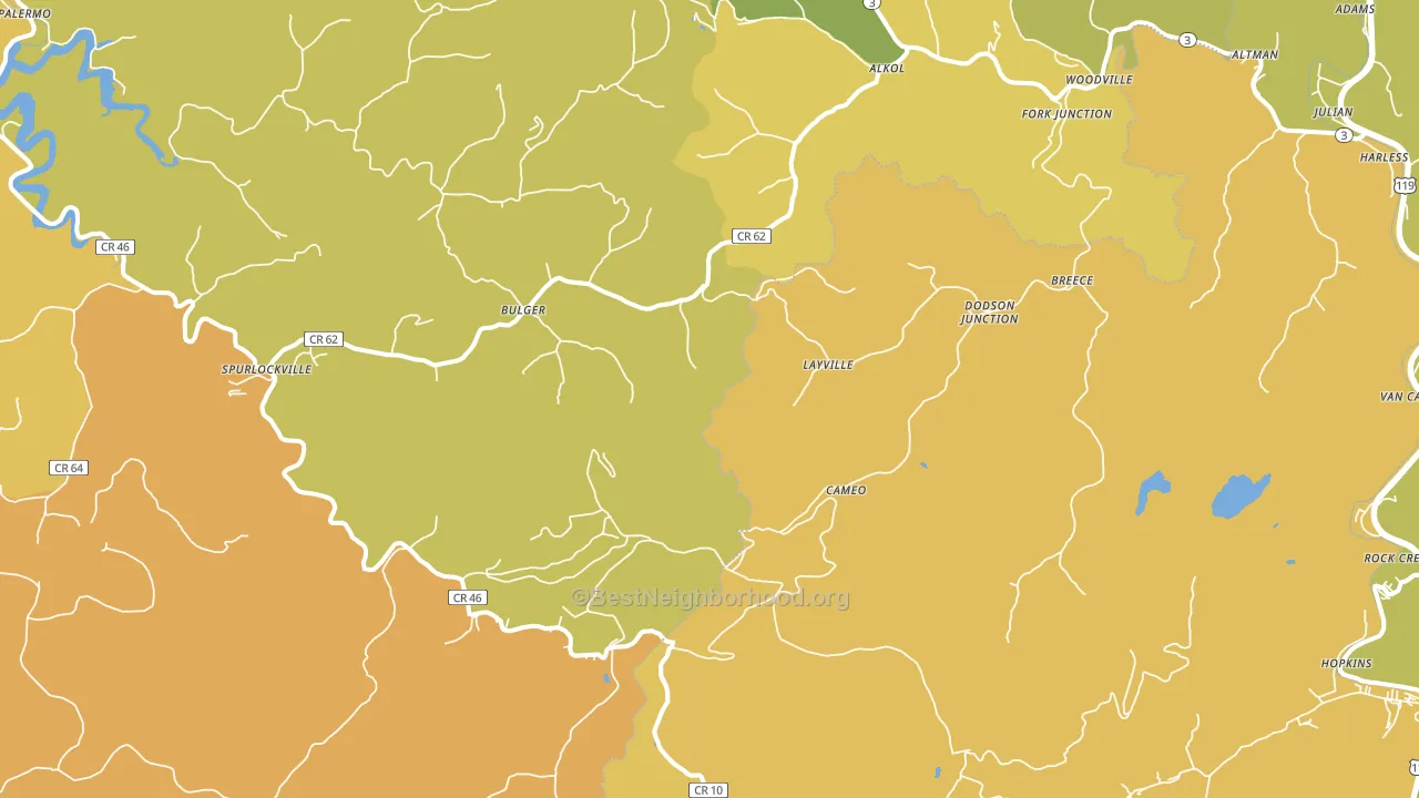 25565, WV block-group voter-turnout map