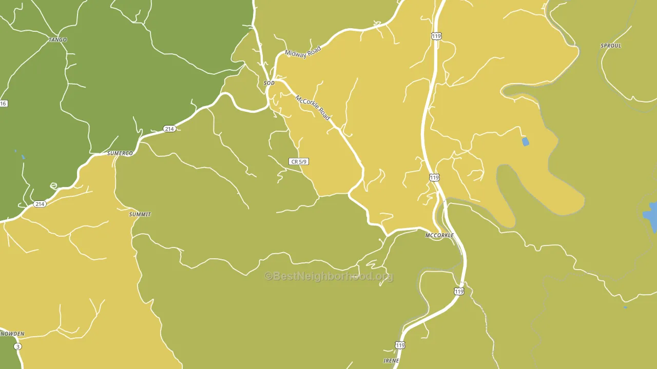 25567, WV block-group voter-turnout map