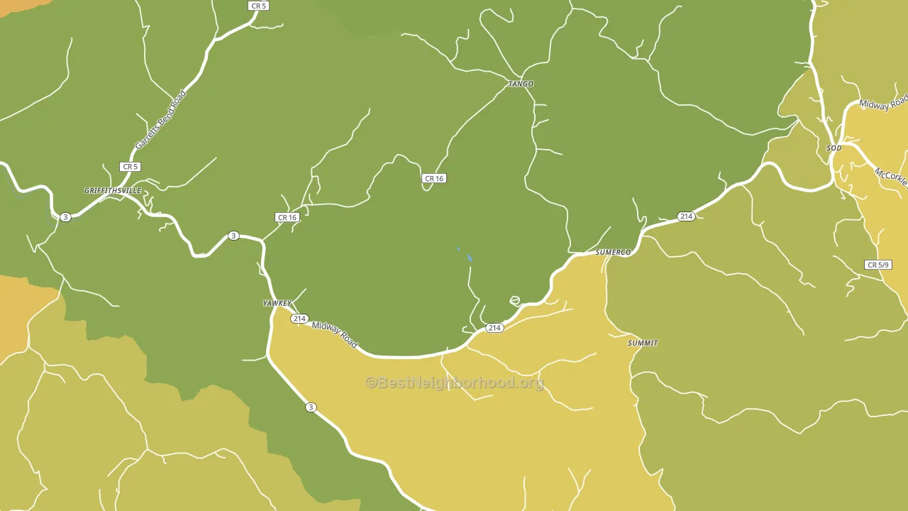 25573, WV block-group voter-turnout map