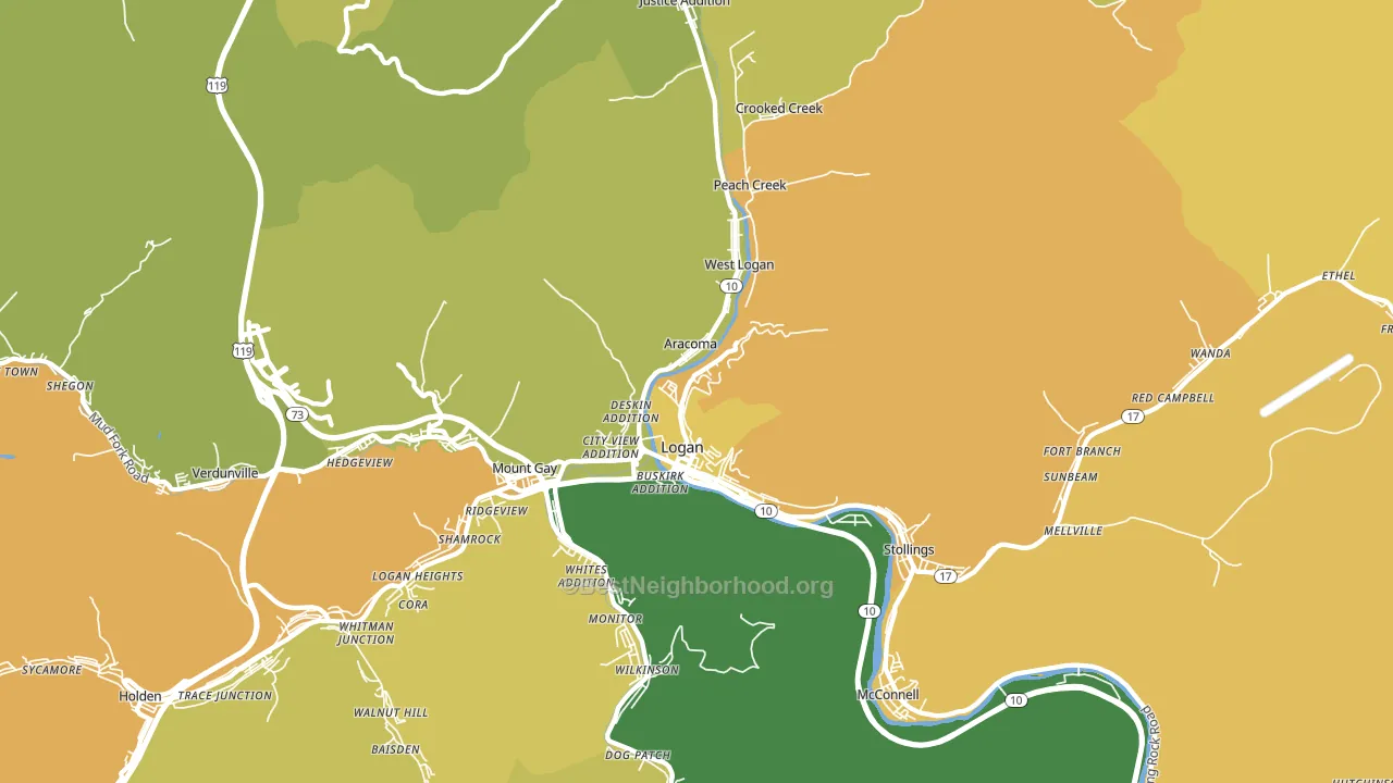 25601, WV block-group voter-turnout map