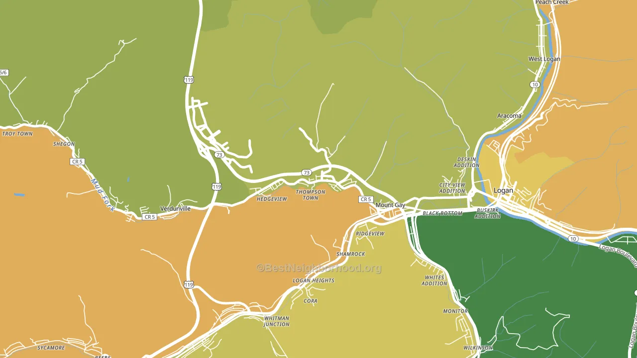 25637, WV block-group voter-turnout map