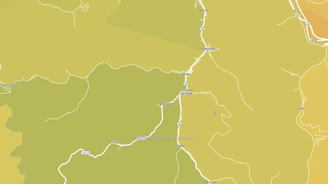 25638, WV block-group voter-turnout map