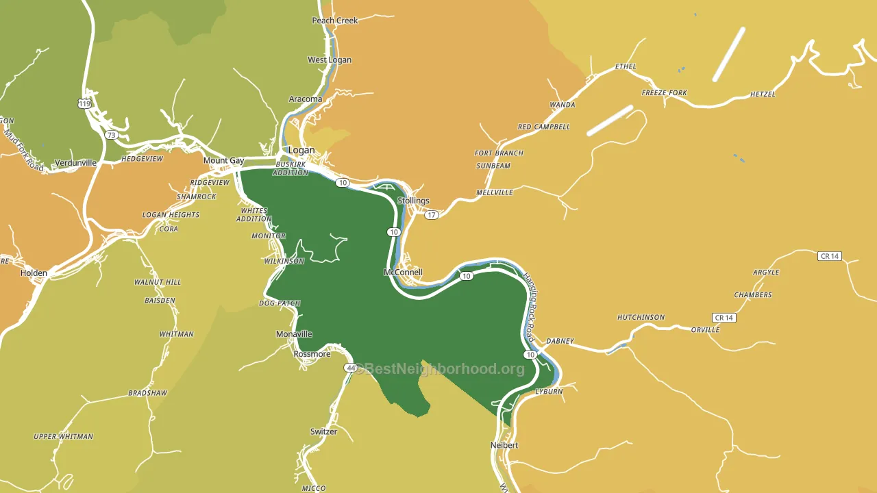 25646, WV block-group voter-turnout map