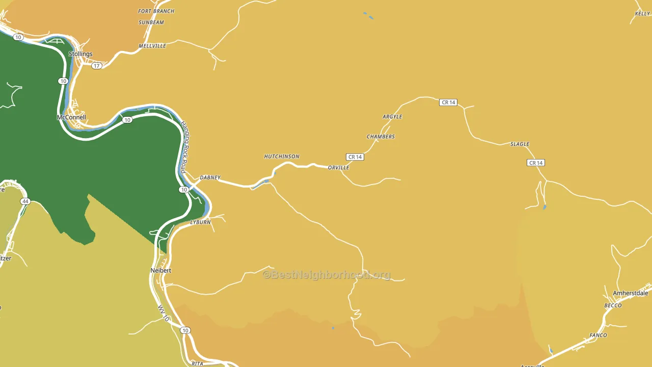 25654, WV block-group voter-turnout map
