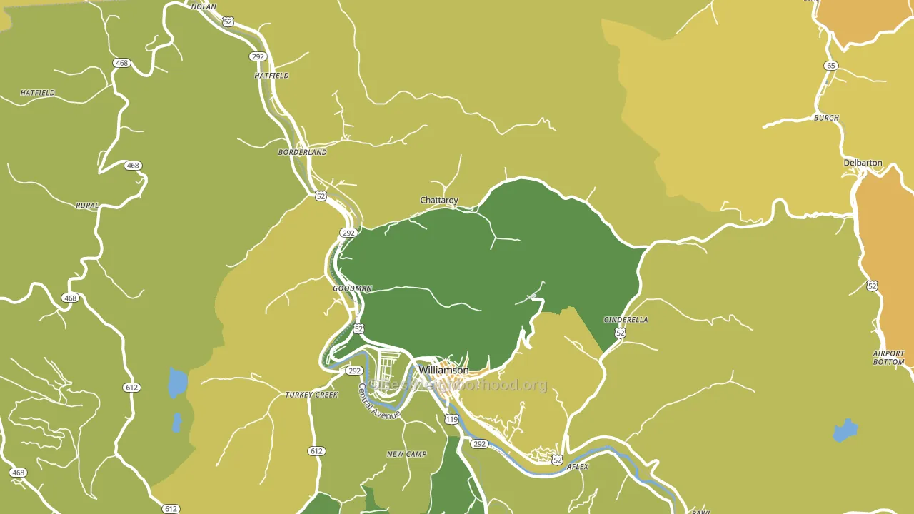 25661, WV block-group voter-turnout map