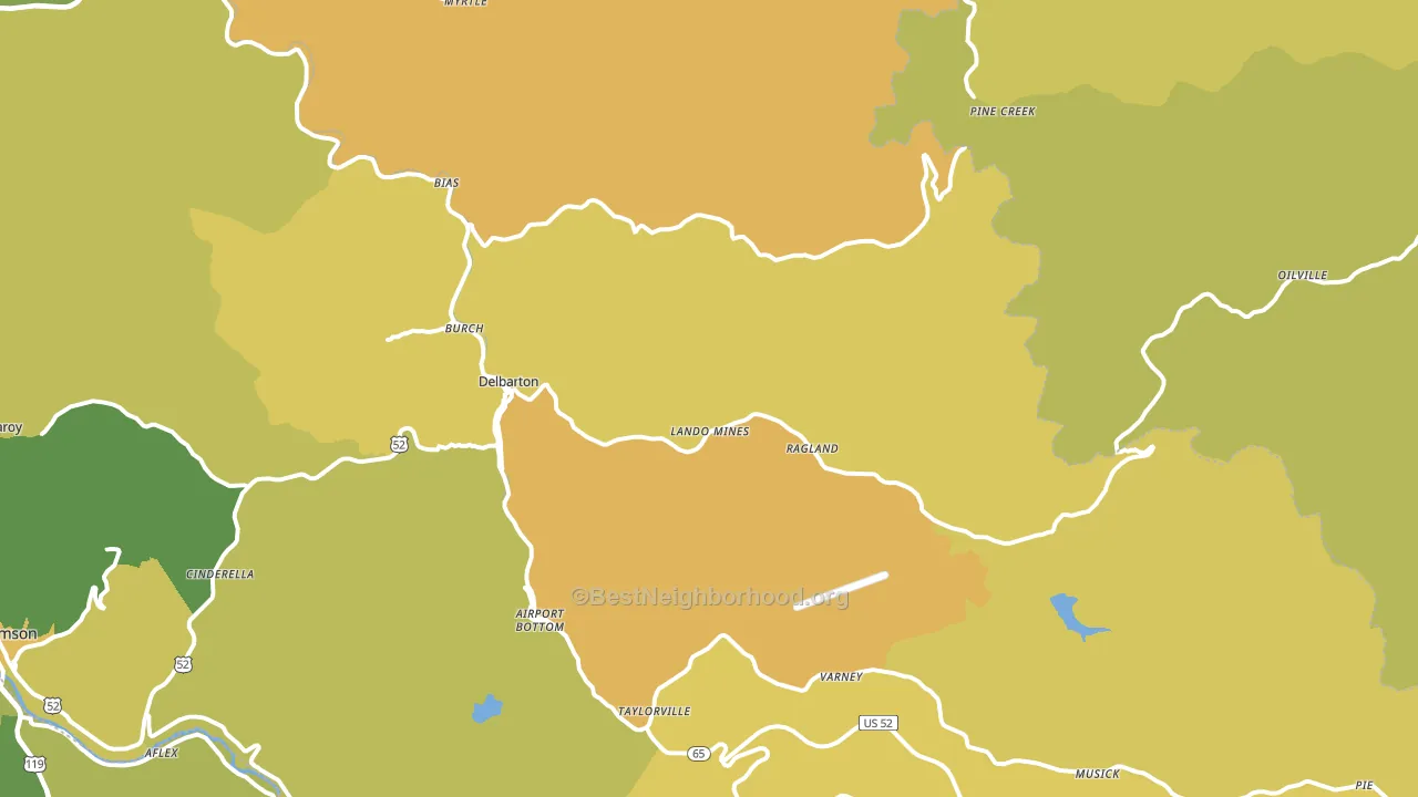 25670, WV block-group voter-turnout map