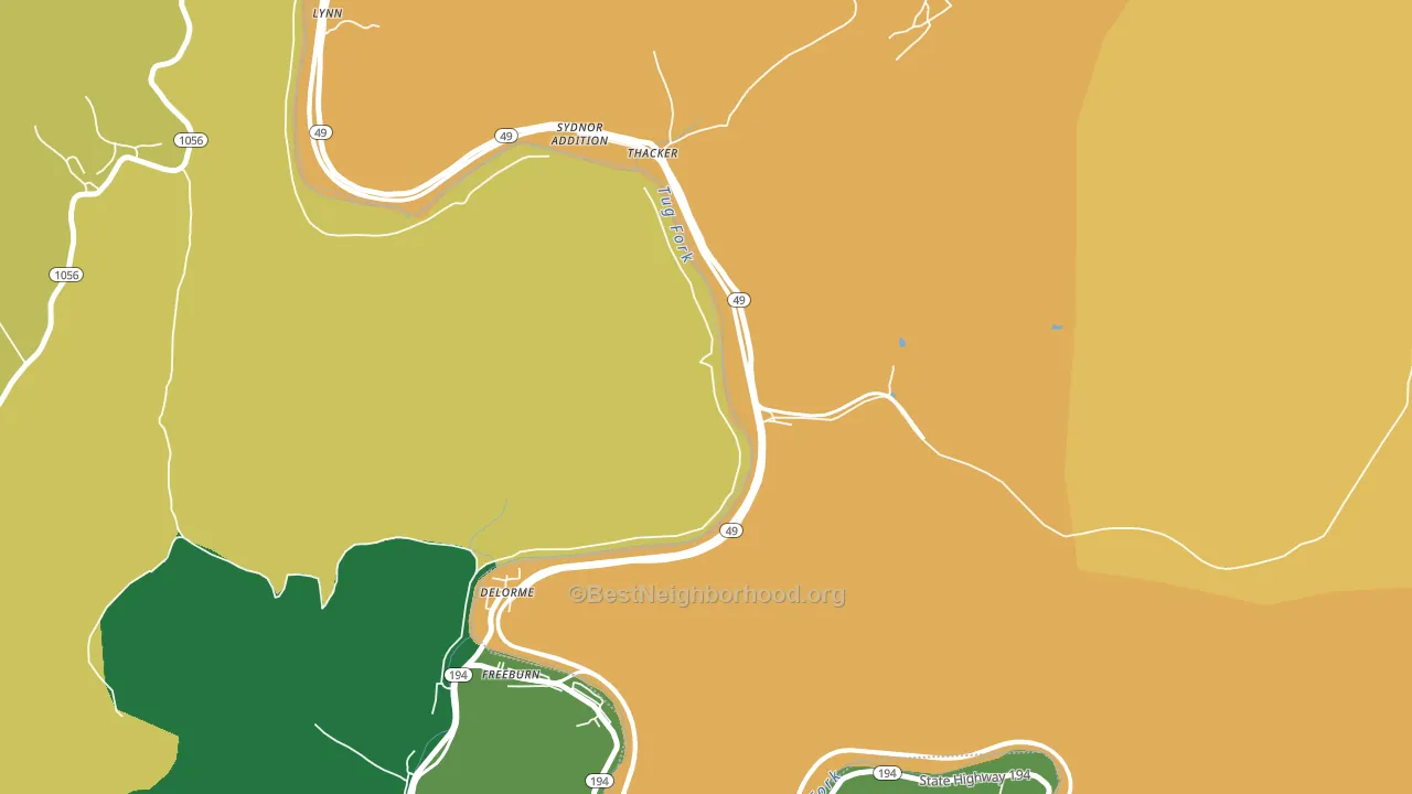 25672, WV block-group voter-turnout map
