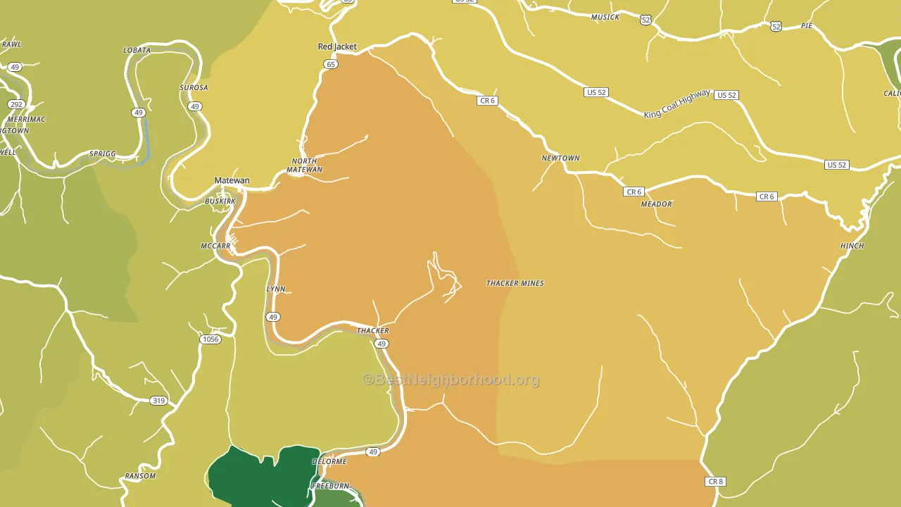 25678, WV block-group voter-turnout map