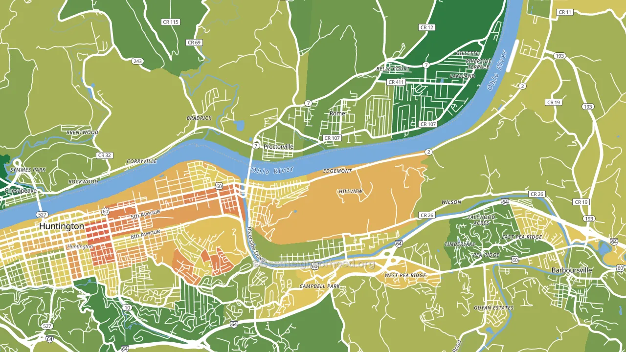 25702, WV block-group voter-turnout map