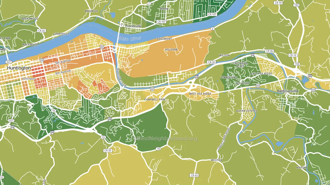 25705, WV block-group voter-turnout map