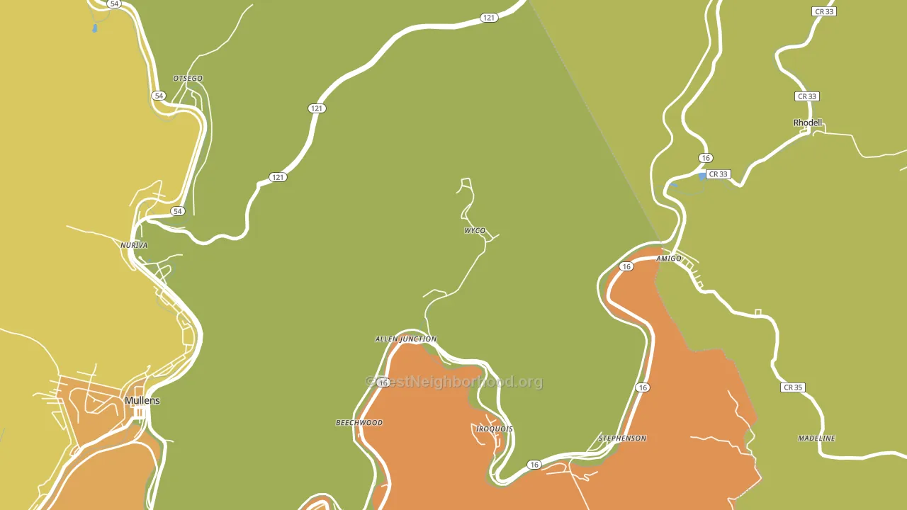25810, WV block-group voter-turnout map