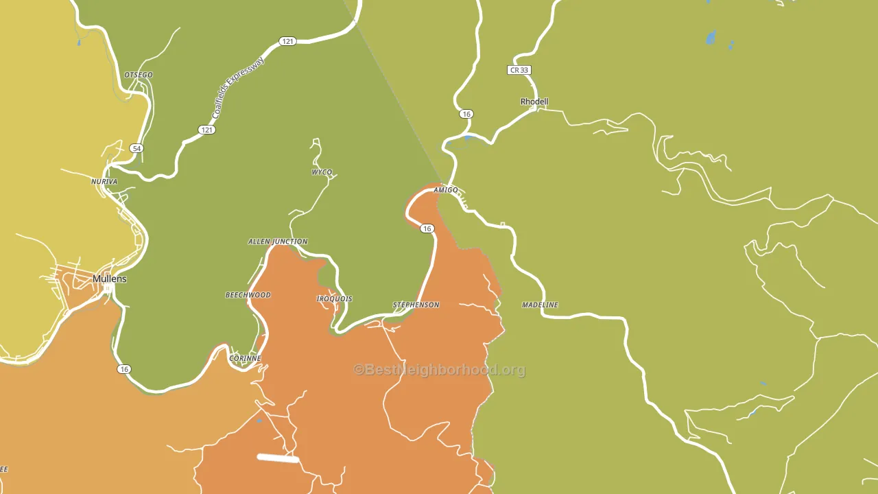 25811, WV block-group voter-turnout map