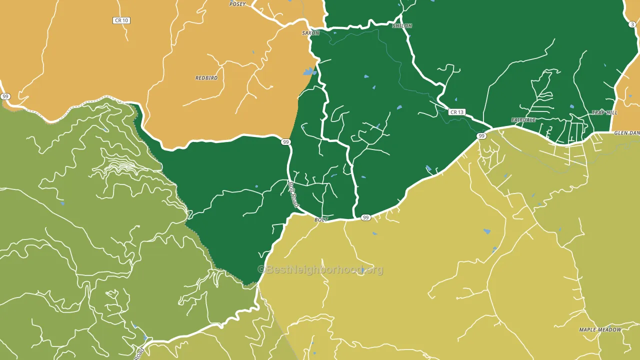 25817, WV block-group voter-turnout map