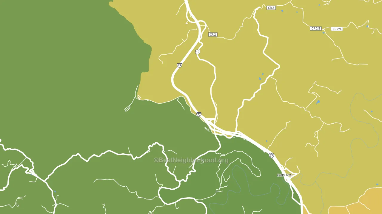 25820, WV block-group voter-turnout map