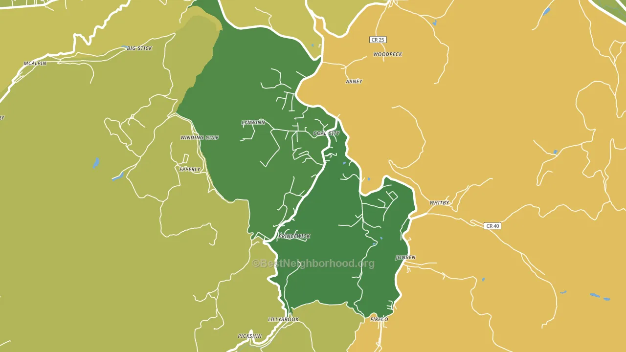 25823, WV block-group voter-turnout map
