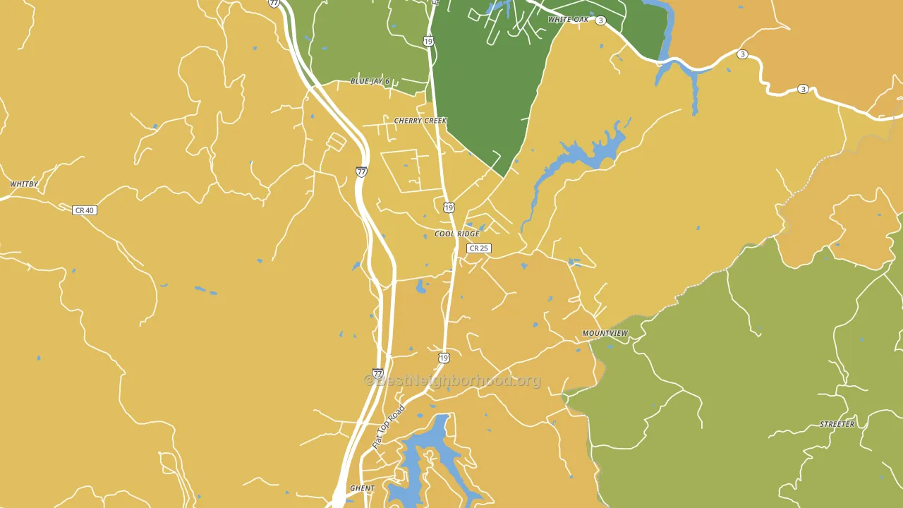 25825, WV block-group voter-turnout map