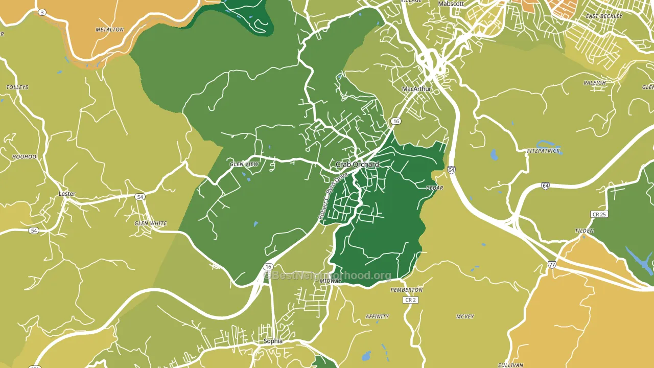 25827, WV block-group voter-turnout map