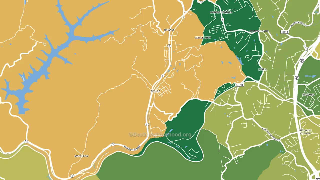 25836, WV block-group voter-turnout map
