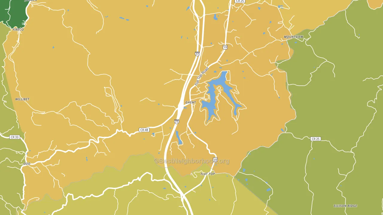 25843, WV block-group voter-turnout map