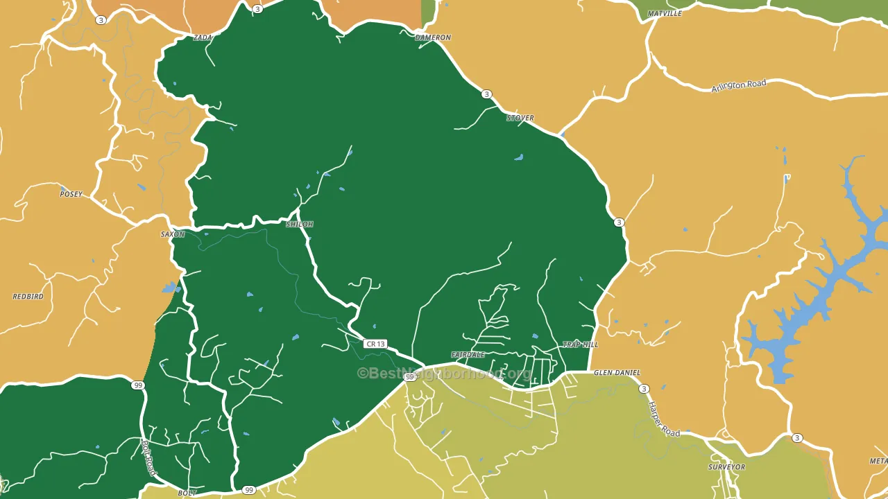 25844, WV block-group voter-turnout map