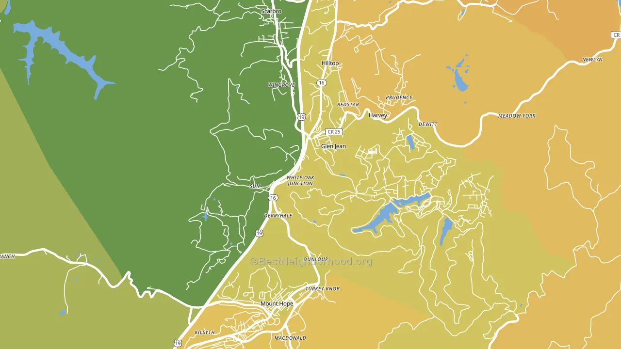 25846, WV block-group voter-turnout map