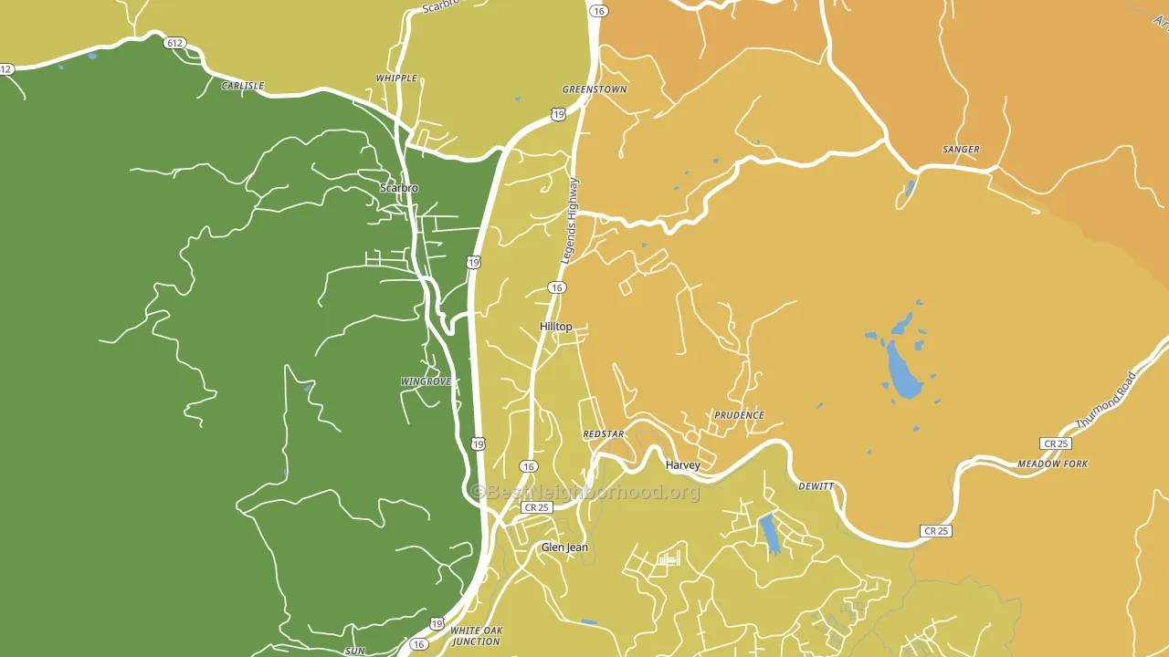 25855, WV block-group voter-turnout map