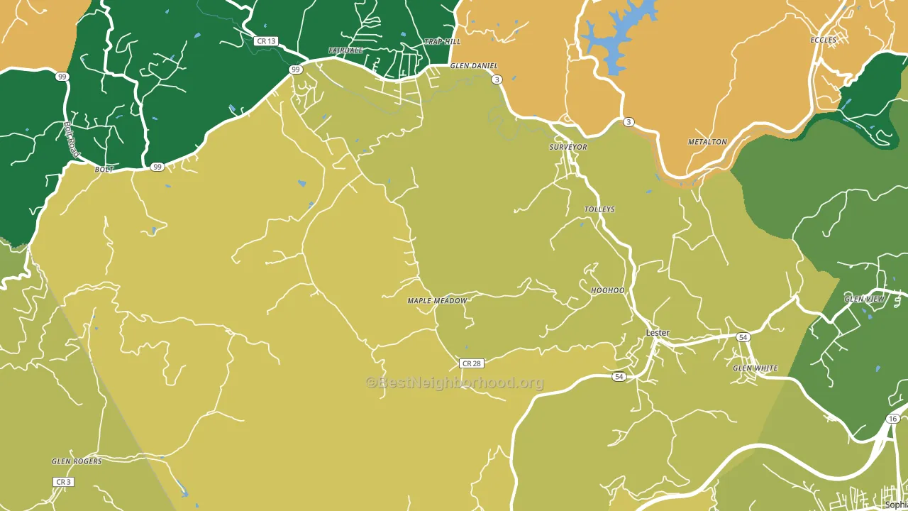 25865, WV block-group voter-turnout map