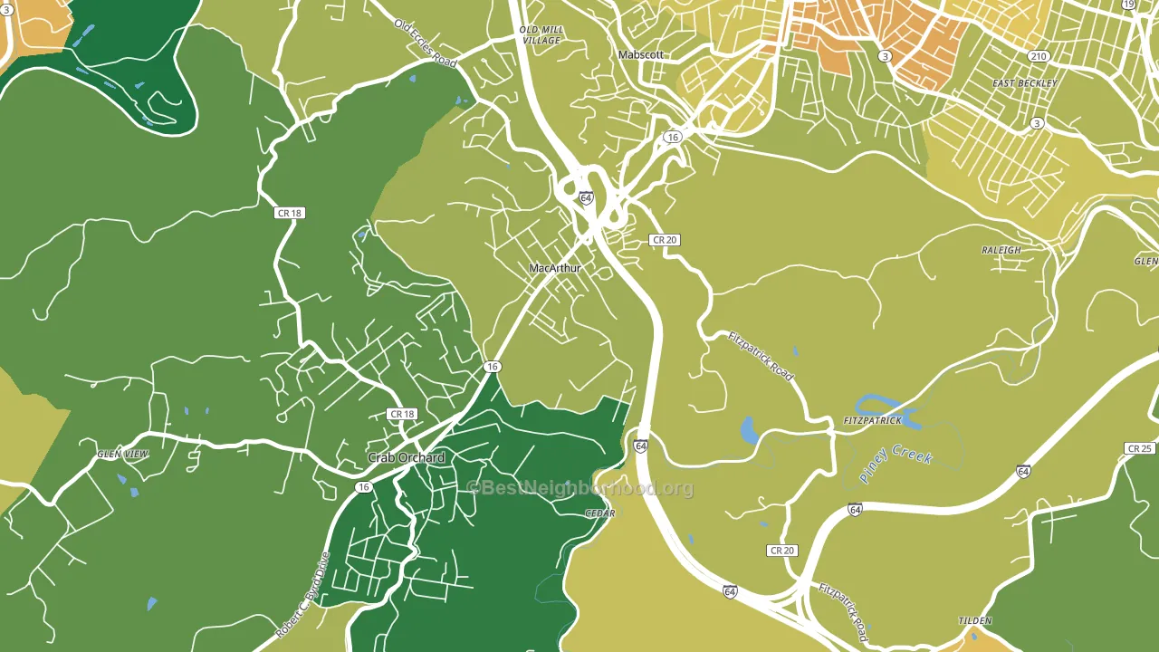 25873, WV block-group voter-turnout map