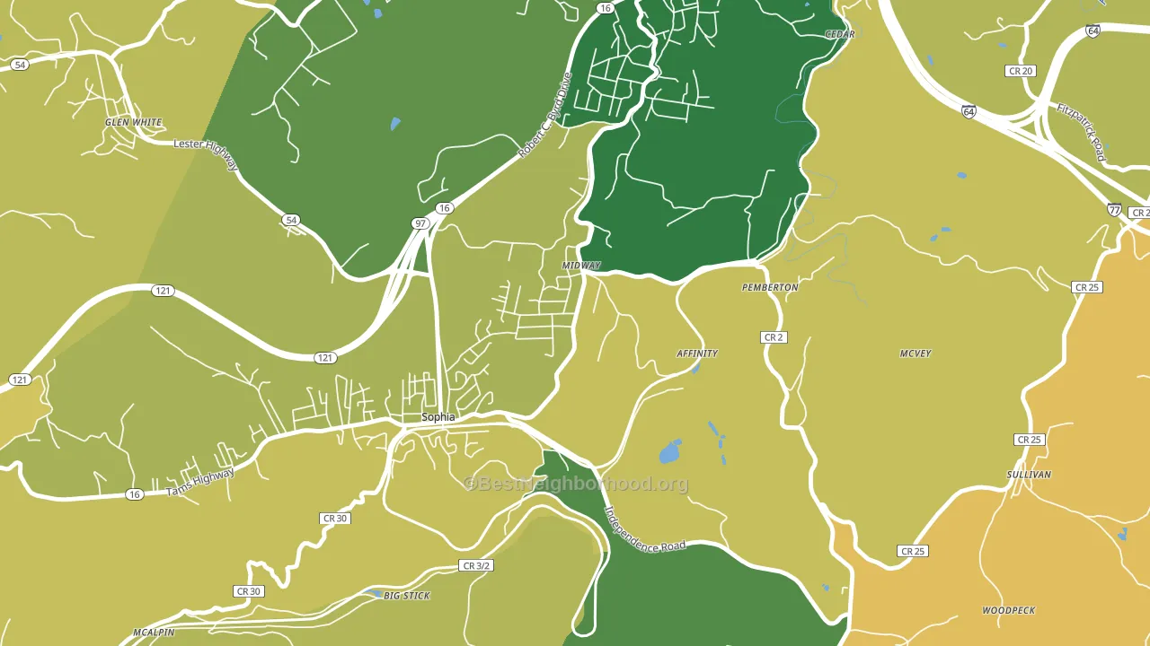 25878, WV block-group voter-turnout map