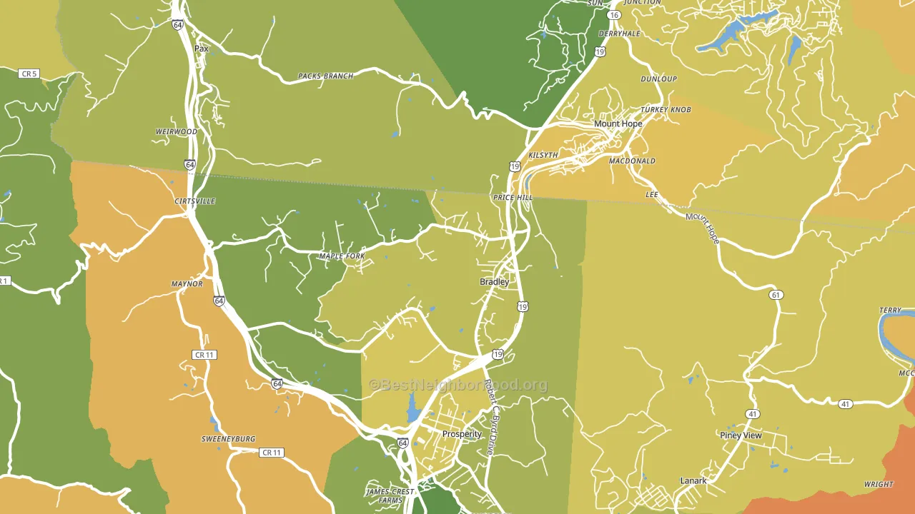 25880, WV block-group voter-turnout map
