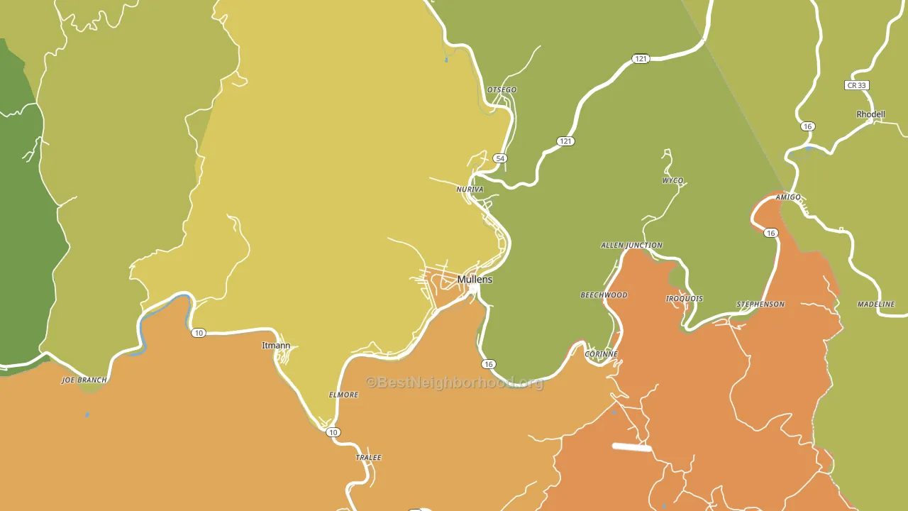 25882, WV block-group voter-turnout map