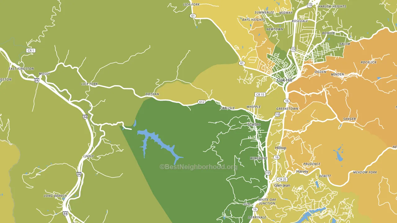 25917, WV block-group voter-turnout map
